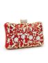 Mini Rhinestone & Flower Decor Chain Box Bag