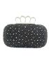 Mini Rhinestone & Flower Decor Chain Box Bag