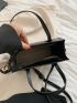 Letter Graphic Double Handle Square Bag