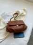 Quilted Twist Lock Flap Shoulder Bag