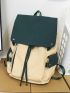 Men Two Tone Flap Backpack