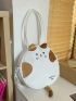 Cat Embroidered Circle Bag
