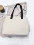Letter Graphic Shoulder Tote Bag