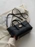 Litchi Embossed Satchel Bag