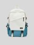 Two Tone Release Buckle Decor Functional Backpack