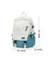 Two Tone Release Buckle Decor Functional Backpack