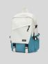 Two Tone Release Buckle Decor Functional Backpack