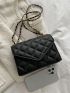 Mini Quilted Pattern Chain Square Bag