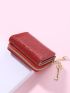 Crocodile Embossed Key & Lock Decor Small Wallet