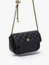 Quilted Embossed Flap Crossbody Bag