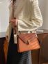 Snakeskin Embossed Flap Square Bag