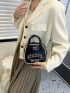Mini Letter Graphic Square Bag