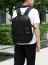 Men Buckle Decor Backpack With Coin Purse