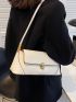 Push Lock Flap Baguette Bag