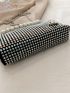 Rhinestone & Faux Pearl Decor Kiss Lock Chain Dome Bag