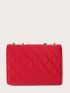 Mini Neon Red Quilted Flap Shoulder Bag