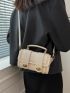 Mini Twist Lock Stitch Detail Flap Square Bag