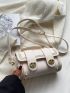Mini Twist Lock Stitch Detail Flap Square Bag