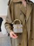 Mini Rhinestone Decor Chain Bucket Bag