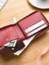 Letter Detail Snap Button Small Wallet