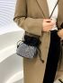 Mini Rhinestone Decor Drawstring Design Bucket Bag