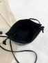 Mini Rhinestone Decor Drawstring Design Bucket Bag
