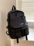 Men Letter Patch Decor Laptop Backpack
