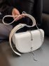 Chain Decor Flap Saddle Bag