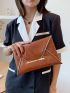 Contrast Binding Flap Envelope Bag