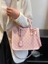 Letter Graphic Satchel Bag