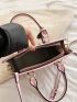 Letter Graphic Satchel Bag