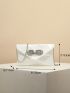 Rhinestone & Bow Decor Flap Chain Envelope Bag