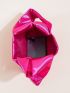 Neon Pink Satin Hobo Bag