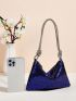 Sequin Decor Knot Detail Hobo Bag