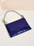Sequin Decor Knot Detail Hobo Bag