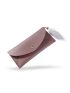 Litchi Embossed Snap Button Long Wallet
