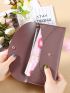 Litchi Embossed Snap Button Long Wallet
