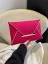 Neon Pink Crocodile Embossed Metal Decor Envelope Bag