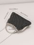 Rhinestone Decor Kiss Lock Chain Novelty Bag