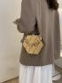 Mini Metallic Geometric Embossed Chain Box Bag