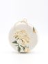Mini Floral Embroidered Circle Bag