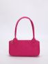 Stitch Design Square Bag Neon Pink Double Handle