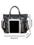 Men Striped Detail Laptop Handbag Briefcase