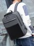 Men Minimalist Zip Front Backpack