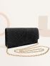 Mini Glitter Pleated Flap Chain Envelope Bag