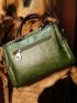Metal Decor Flap Square Bag With Flower Charm