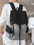 Men Two Tone Flap Backpack