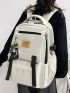 Release Buckle Decor Classic Backpack With Bag Charm