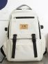 Release Buckle Decor Classic Backpack With Bag Charm