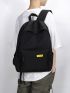 Men Letter Patch Decor Functional Backpack